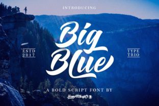 Big Blue Font: A Hand-Brushed Typeface for Makers