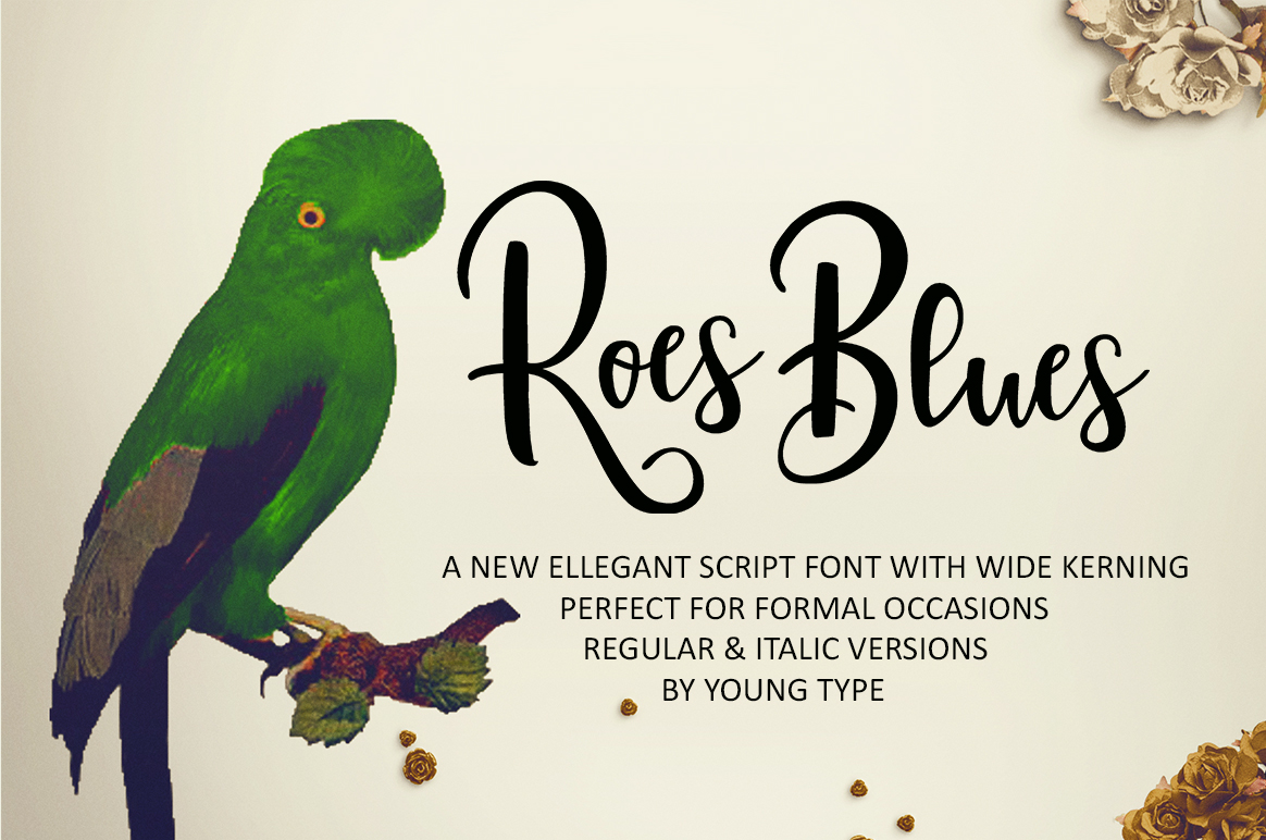 Roes Blues: A Modern Script Font for Web Design